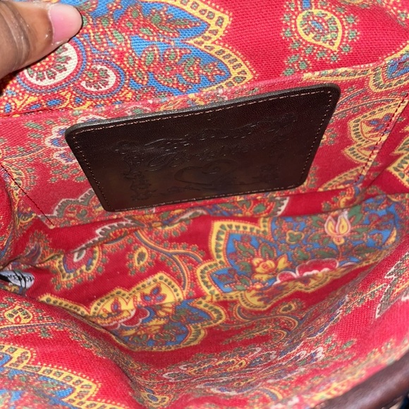 Brighton Woven Crossbody straw wicker leather paisley charm rope braid snap bag - Picture 6 of 12